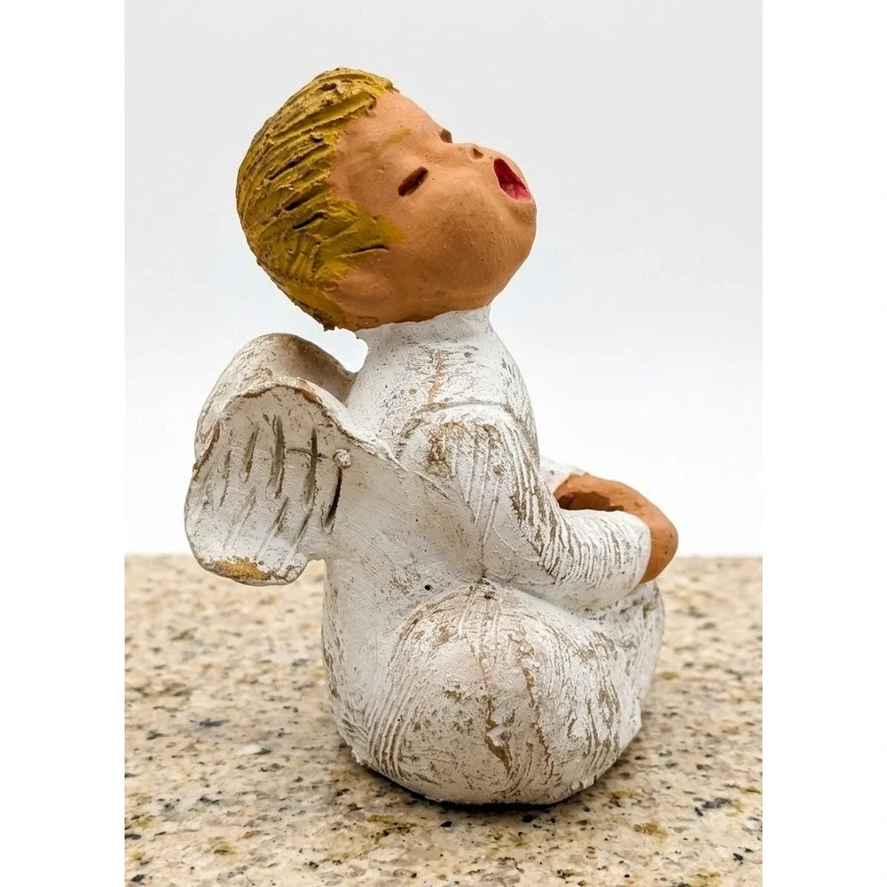 Vintage Jullar Terra Cotta Angel Figurines / Candle Holders, 4.5-6